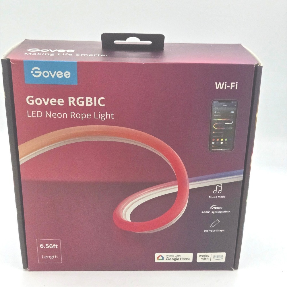 Govee RGBIC LED Neon Rope Light (Model: H61A1) - 6.56ft‎ Length